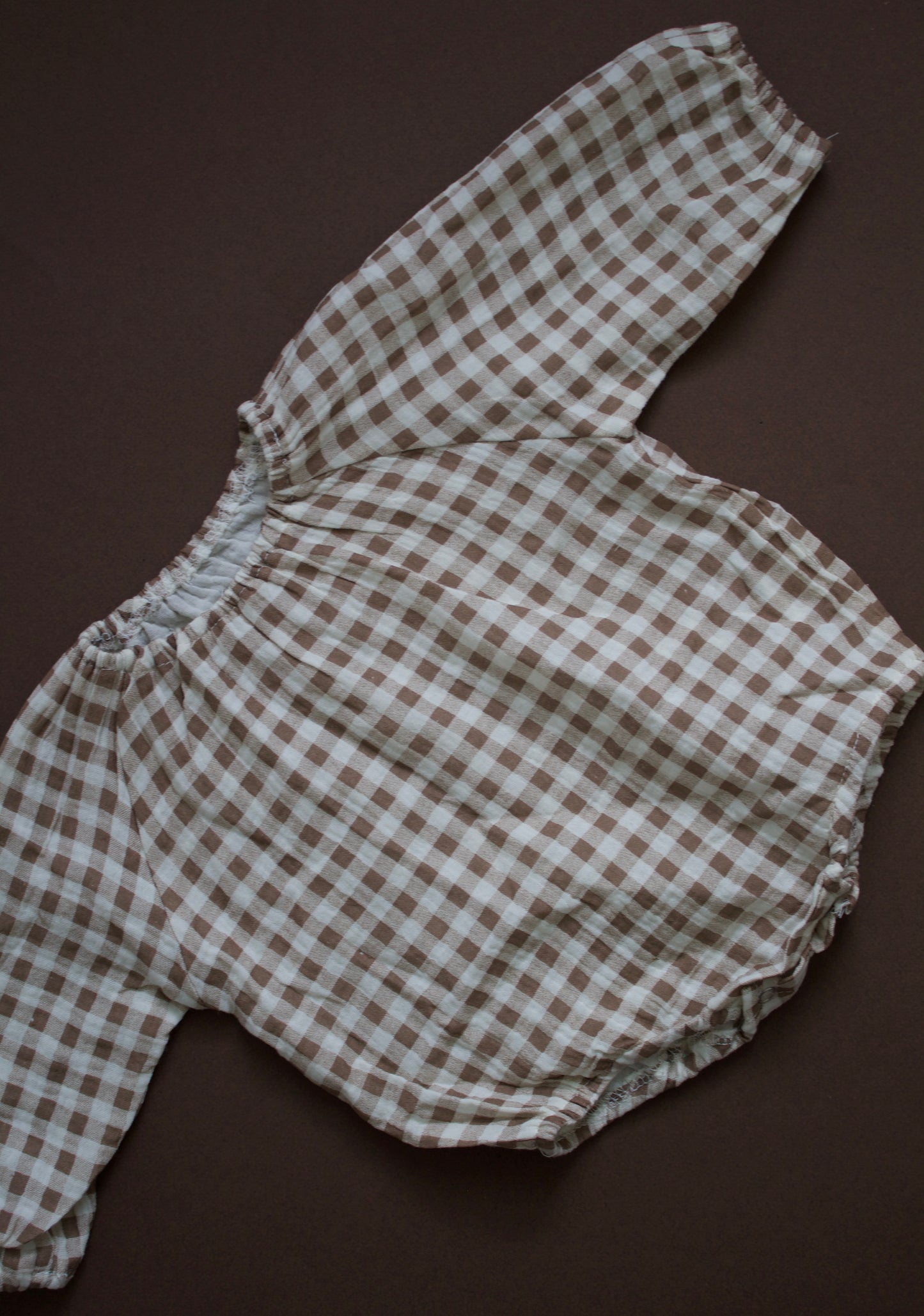 Chestnut Check Gingham Romper